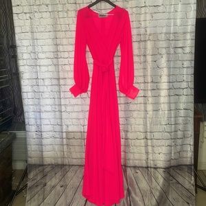 Meghan LA, size small, neon pink, worn once, length 58”